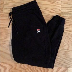 black FILA joggers